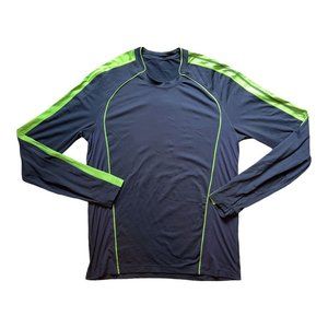 lululemon athletica, Black & Green, Long Sleeve, Rash Guard, Running shirt, Tee